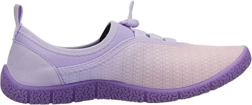 WHITIN Womens Water Shoes Barefoot Aqua Socks Size 7 Swim Beach Surfing Jogging Walking Boat Sand Kayaking Waterpark Surfing Travel Quick Dry Female Flat Purple