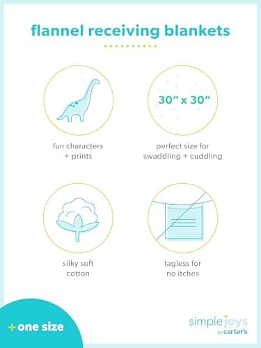 Simple Joys by Carter's Unisex Babies' Muslin burp cloths, Pack of 7, Pink/White, One Size — view 2