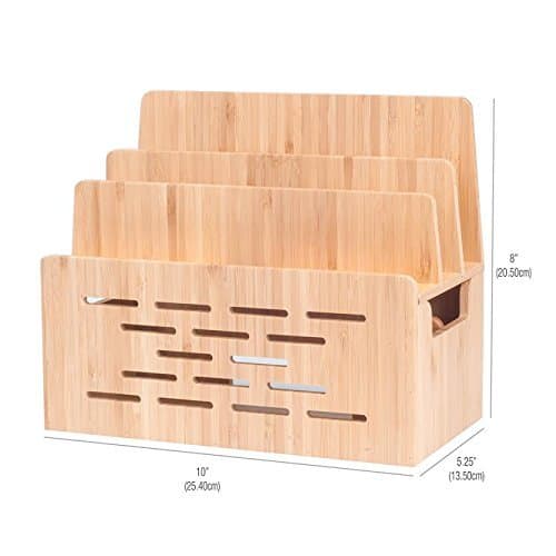 MobileVision Wood Charging Station Stand and Multi Device Organizer Charging Dock for Cell Phones, Tablets, & Electronic Devices — view 5