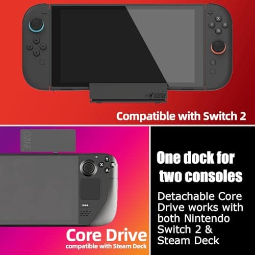 by Skull & Co. Jumpgate Pro: Portable Dock Station with Detachable USB Hub Adapter for Switch 2(2025) /Switch OLED (2021)/Switch (2017) and Macbook, HDMI2.1, 8k@30Hz or 4K@120Hz, USB3.0 Port — view 4