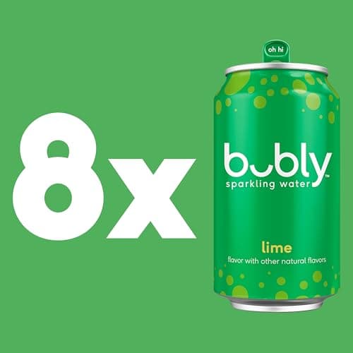 bubly Sparkling Water, Lime, 12 Fl Oz Cans (8 Pack) — view 2