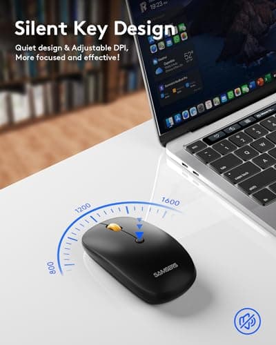 Foldable Keyboard and Mouse, Samsers Folding Bluetooth Keyboard Combo, 2.4G + BT5.0 x 2, Full-Size Portable Travel Keyboard & Rechargeable Wireless Mouse for Windows Android iOS Mac OS, Elegant Black — view 3