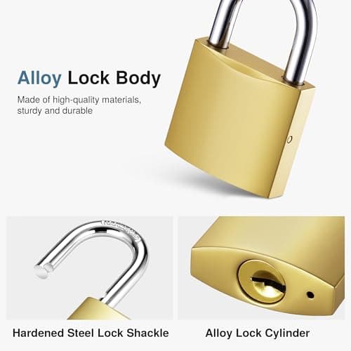 Puroma 2 Pack Keyed Padlocks 32mm Small Lock with Keys, 0.86 Inch Locker Lock for Backpack, Luggage, School Gym Locker, Jewelry Box, Diary Book, Laptop Bags — view 2