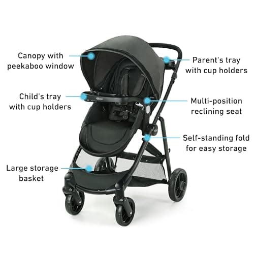 Graco Modes Element Travel System, Baby Car Seat and Stroller Combo, Includes: SnugRide Lite LX Infant Car Seat and Reversible Baby Stroller, Great Gift for New Parents, Canter — view 5
