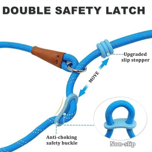 WYuZe 7FT Slip Lead Training Leash for Small Dogs No Pull Rope Dog Leash — view 2