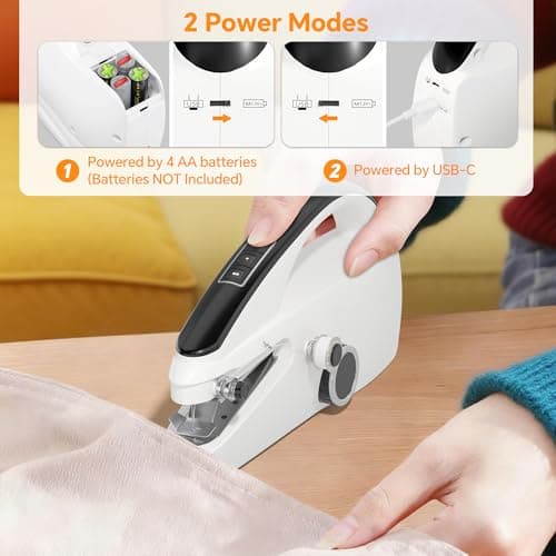Bearfire Handheld Sewing Machine Heavy Duty & Portable, 2-Speed Mini Sewing Machine with Sewing Kit & Storage Bag for Beginners, Adults, DIY, Home, Travel, Quick Clothing Repairs — view 3
