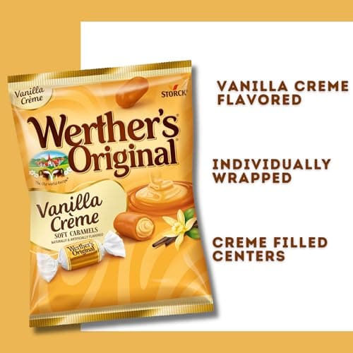 Werther's Vanilla Creme Soft Caramels, Individually Wrapped Pieces, Candy Bowl Filler Treats, 4.51 Ounces (Pack of 2) — view 5