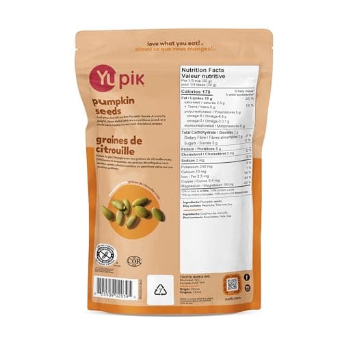 Yupik Raw Pumpkin Seeds, Shelled Kernels, 285 g, Kosher, Gluten-Free, Unsalted, Unroasted, No Shell, Nutritious & Healthy Snacks, Rich in Copper & Magnesium