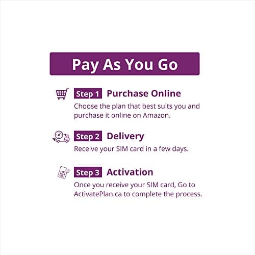 Koodo Mobile 4G LTE Prepaid 40$ SIM Card Starter Kit - Unlimited Talk Canada + 30 GB (4G Network) | 1 Month Prepaid Service Incl. | Pay as You go | Canada