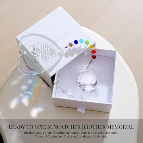 Sympathy Gifts for Loss of Loved One, Crystal Sun Catcher Rainbow Maker, Condolence Memorial for Loss of Mom Dad Dog (Brother -Type B) — view 4