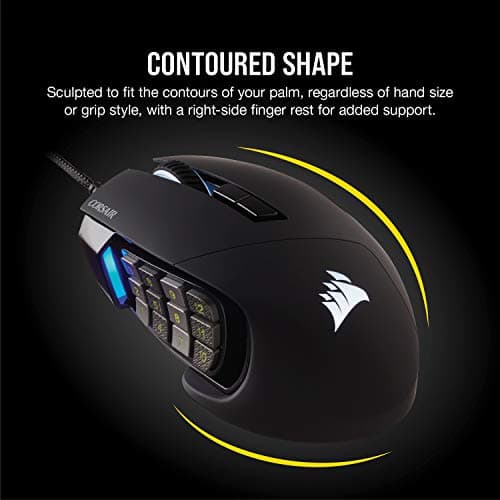 Corsair Scimitar RGB Elite Wired MOBA/MMO Gaming Mouse – 18,000 DPI – 17 Programmable Buttons – iCUE Compatible – PC, Mac, PS5, PS4, Xbox – Black — view 4