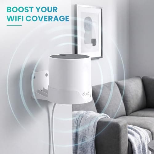 Sootozy Wall Mount Holder for Tp-Link Deco x55 AX3000 WiFi 6 Mesh System, Wall Mount Stand Bracket for Tplink Deco Router x55/AX3000/X20/X50/X60/X4300 Pro/X5000/X5400 Pro/W3600/W4500/W6000 (1 Pack) — view 3