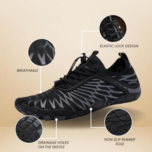 HF Stride Shoes Women Slip On Wide Toe Box Shoes Women Hike Barefoot Sneakers Healthy & Non-Slip Barefoot ShoesWomen Hiking Footwear Men Lightweight Walking Sneakers Unisex A-White — view 4