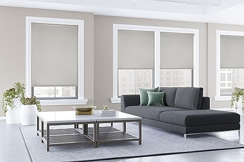Custom Cordless Cellular Shades, Light Filtering, 40W x 72H, Antique Linen Sizes 21 to 72 Wide