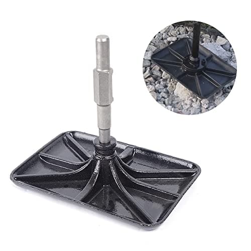 Compactor Plate Tool, Tamping Rammer Plate with High Hardness Lightweight Thickened Chassis Removable Design and Hexagonal Joint Protable Manganese Steel Hammer Bits Tamper Plates for Architectural