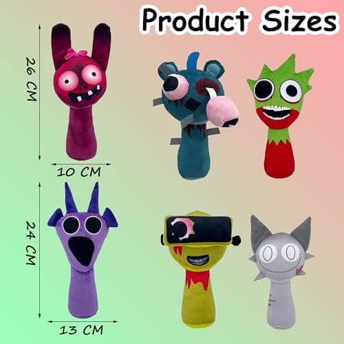 Sprunky Plush Toys, 6pcs Sprunky Plushies Set, Sprunky Horror Toy Figures for Fans, Soft Stuffed Sprunky Plushies, Collectible Gift for Adults, Birthday, Christmas