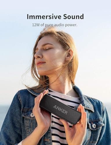 Anker Soundcore 2 Portable Bluetooth Speaker with Stereo Sound, Bluetooth 5, Bassup, IPX7 Waterproof, 24-Hour Playtime, Wireless, Speaker for Home, Outdoors, Travel — view 2
