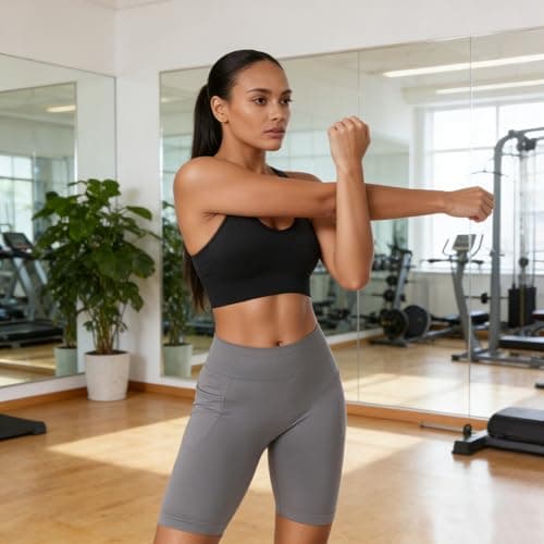 SPORME RUNNING Sports Bras for Women Pack Racerback High Support Bras with Adjustable Straps-Padded Seamless Yoga Bra
