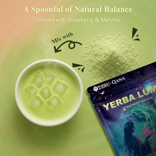 Yerba Mate Instant Tea Powder, Strawberry Matcha, 30 Servings — view 2