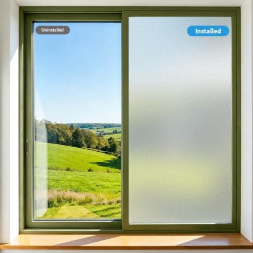 VELIMAX Window Privacy Film, Frosted Glass Window Film, Sun & Heat Blocking Decorative Static Cling Tint for Home Bathroom Office — view 2