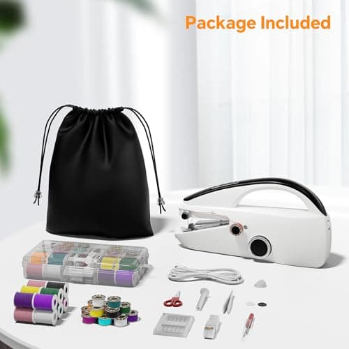 Bearfire Handheld Sewing Machine Heavy Duty & Portable, 2-Speed Mini Sewing Machine with Sewing Kit & Storage Bag for Beginners, Adults, DIY, Home, Travel, Quick Clothing Repairs — view 5