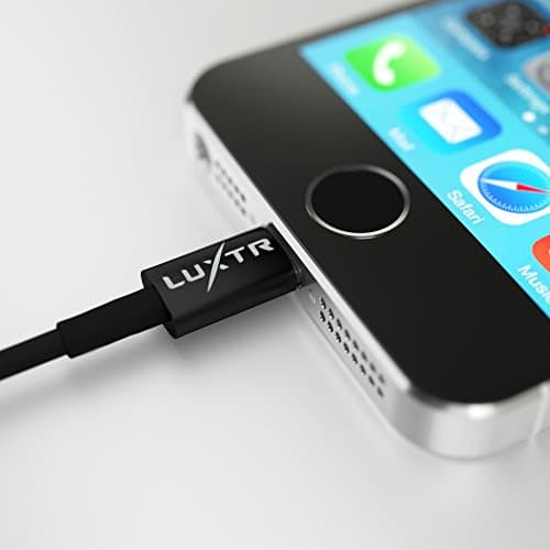 Luxtr - iPhone Charger - 6.5 ft - True Apple Certification, Fits All Cases, Works with All Lightning Devices - Black — view 5