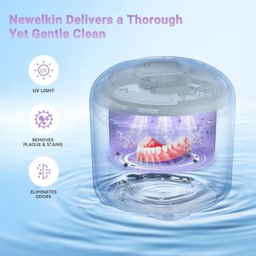 Ultrasonic Retainer Cleaner 25W Portable Ultrasonic Denture Cleaner Multi-Mode 45KHz with Drying and Removable Inner for Dental Trays, Braces, Jewelry, Toothbrushes, Mouth Guards, Aligners,Ring Black — view 2