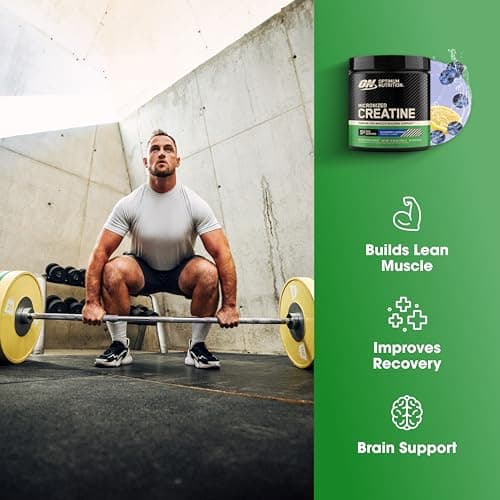 Optimum Nutrition Creatine, Micronized Creatine Monohydrate Powder, Supports Strength & Recovery, Banned Substance Tested, Blueberry Lemonade Flavor, 5g per serving, 60 Servings — view 3