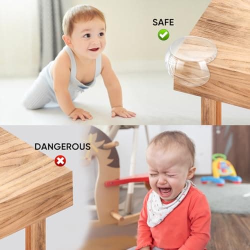 30 Pack Corner Protector Baby, Table Corner Protector Guards Clear Bumper for Furniture Corner Protectors Corner Guards Baby Proof Corner Covers Safety, Round Shape + L Shape