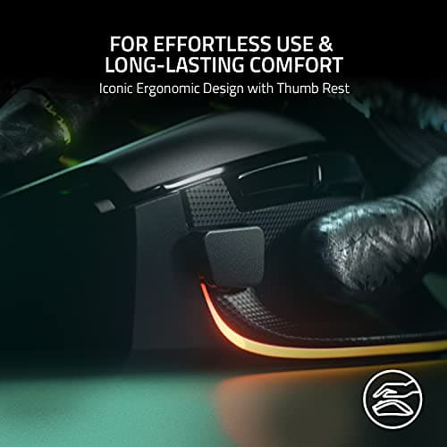 Razer Basilisk V3 Customizable Ergonomic Gaming Mouse: Fastest Gaming Mouse Switch - Chroma RGB Lighting - 26K DPI Optical Sensor - 11 Programmable Buttons - HyperScroll Tilt Wheel - Classic Black — view 4