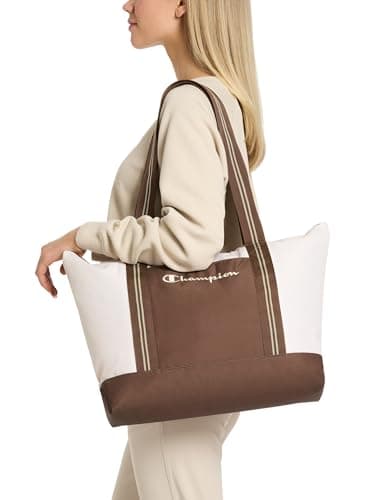 Champion Women's Varsity Tote Bag with Zip Closure and Interior Mesh Pockets for Work, Travel, Daily Use, Our Favorite Fuchsia, One Size — view 4