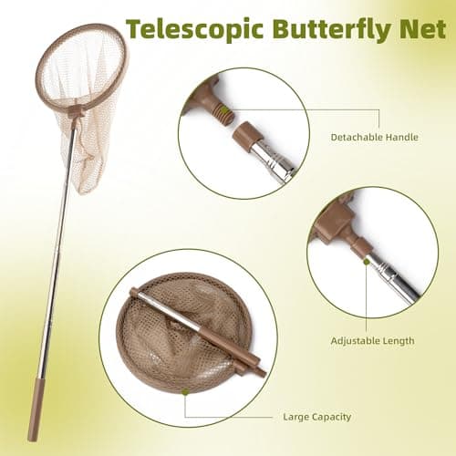 KDSFT Wooden Bug Catcher for Kids, Outdoor Explorer Bug Catching Kit with Butterfly Kit, Bug Habitat & Magnifying Glass, Adventure Set for Backyard & Camping, Outdoor Toys for Toddlers 3+ Years — view 4