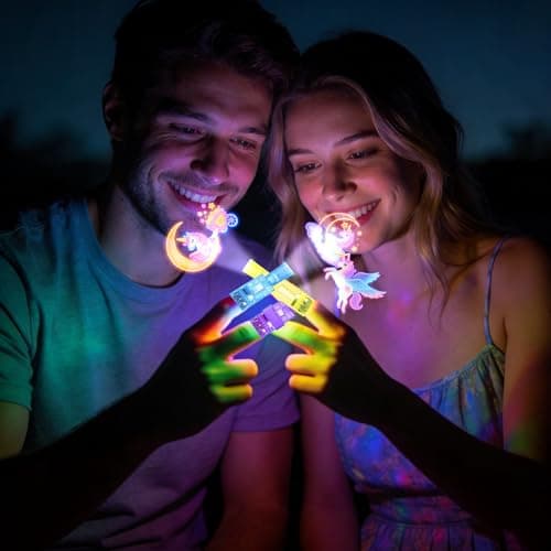 24PCS Unicorn Party Favors Finger Lights, 8 Designs Light Up Finger Lights for Birthday Party Favors, Goodie Bag Stuffers Bulk Party Favors, Light Up Party Favors for Gamer Birthday Decorations — view 2