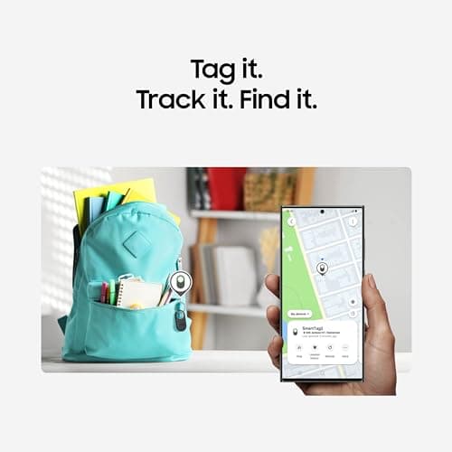 Samsung Galaxy SmartTag2, Bluetooth Tracker, Smart Tag GPS Locator Tracking Device, Item Finder for Keys, Wallet, Luggage, Pets, Use w/ Phones and Tablets Android 11 or Later, 2023, 1 Pack, Black — view 2