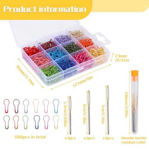 Kollase Crochet Markers, Metal Stitch Markers for Knitting and Crocheting, Accessories and Supplies (M-600 pcs)