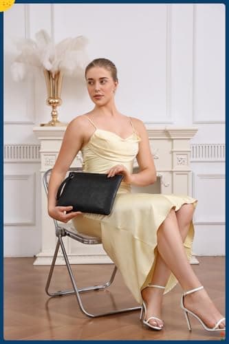 DIHKLCIO Evening Bags Purse Envelop Clutch Chain Shoulder Womens Wristlet Handbag Foldover Pouch (black) X-Large — view 3