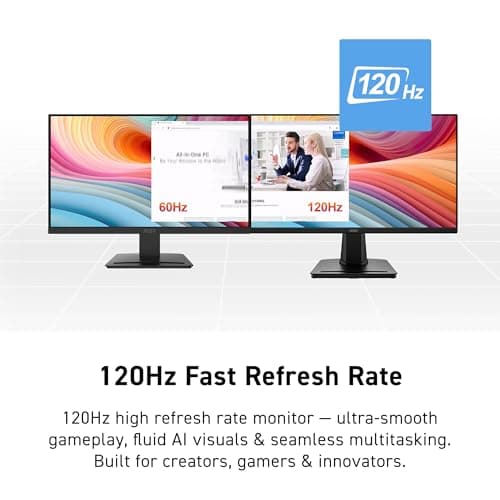 msi PRO MP225 E12VL, 22-inch1920 x 1080 (FHD) Computer Monitor, 120Hz, Adaptive-Sync, HDMI, Video Port, VESA Mountable, Tilt, 1ms, Black — view 3