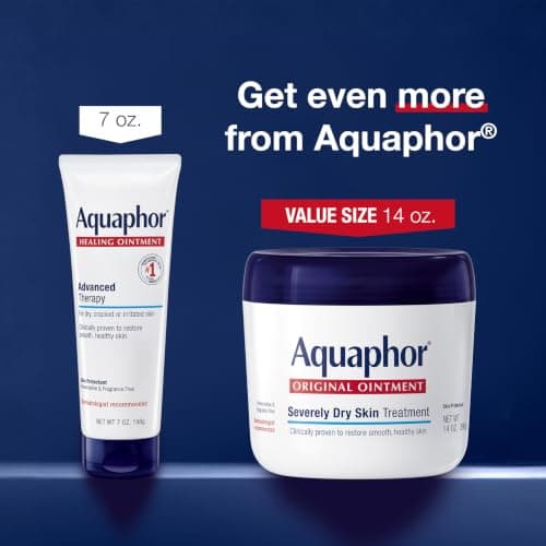 Aquaphor Healing Ointment, Advanced Therapy Skin Protectant, Multi-Purpose Healing Ointment and Body Moisturizer, For Dry, Cracked Skin, Minor Cuts and Burns, 14 Oz Jar — view 5