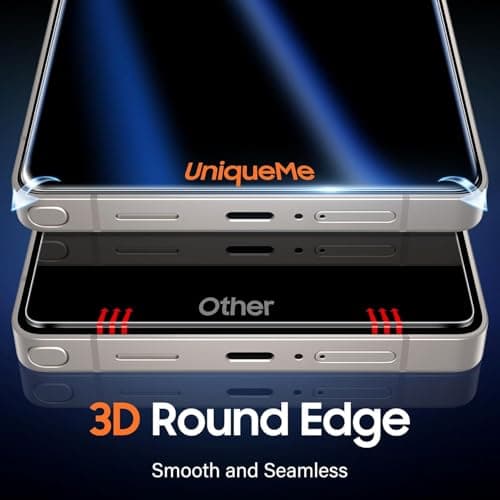 UniqueMe for S25 Ultra Screen Protector - 2 PACK Tempered Glass for Samsung Galaxy S25 Ultra,[Fingerprint Unlocking] Easy Installation,Bubble-Free,9H Hardness,HD-Clear,3D Full-coverage — view 4