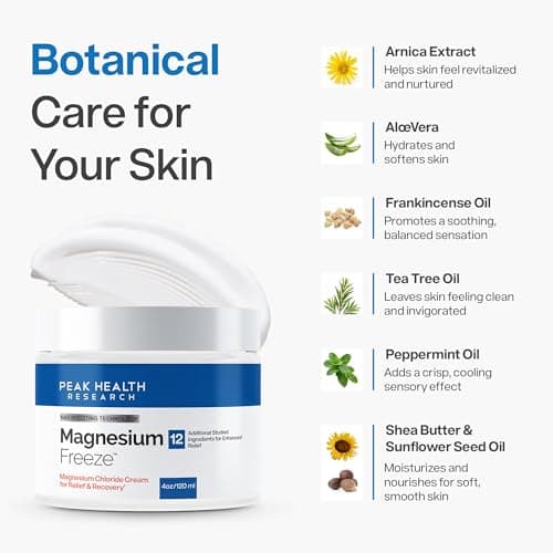 Magnesium Freeze - Topical Magnesium Cream with Niacinamide for Joints, Low Back, Knee, Hip, & Foot - Fast Acting Cooling Formula - Lightweight, Non-Greasy - 4oz — view 5