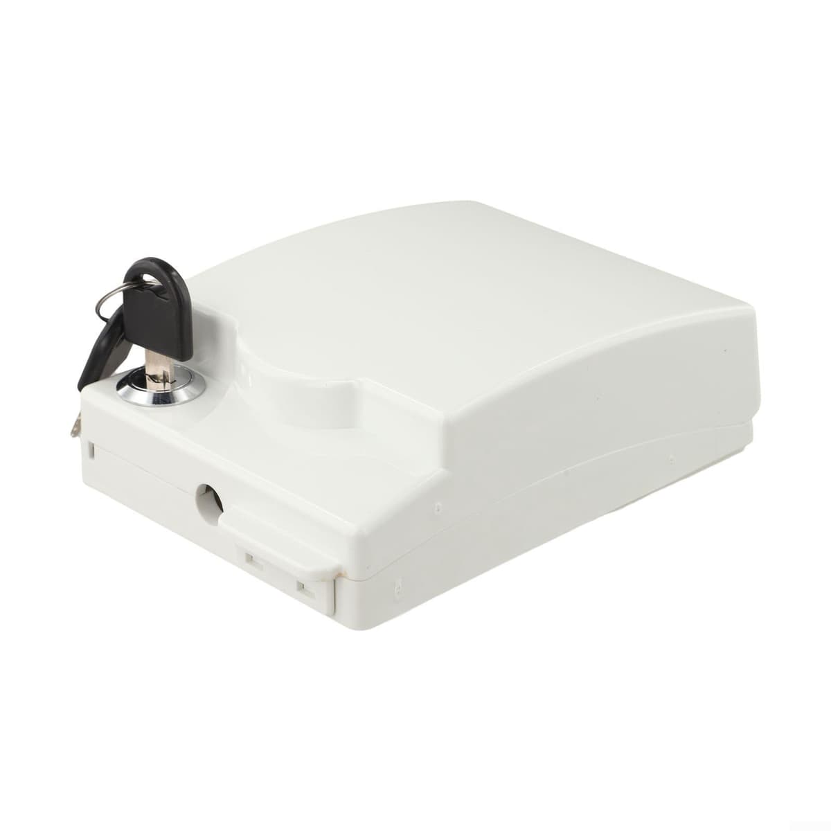 Cubierta de enchufe con cerradura con llaves, protector de enchufe de pared impermeable, instalación autoadhesiva, protector eléctrico a prueba de niños para el hogar, oficina, escuelas (blanco)