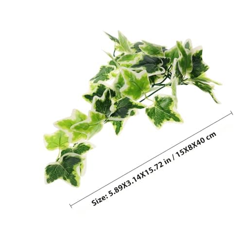 DOITOOL Artificial Fake Plant Reptile for Hanging with Decor Tank Easy Suction Cup, Plastic Leaves