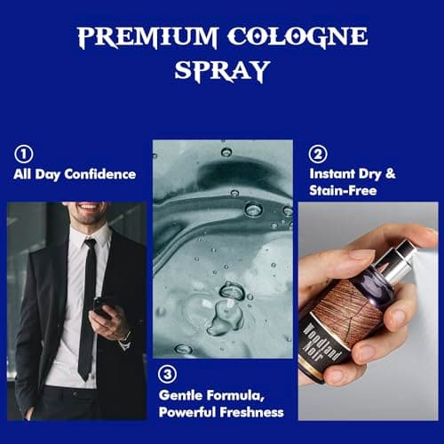 Body Spray for Men, Mens Fragrance Mist, Travel Size Set, 3 Pack, 60 ml / 2.1 fl oz, Crimson Ember, Aqua Reverie, Woodland Noir — view 5