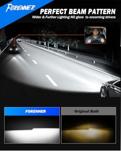 FORENNER Next-Gen 9005 9006 Bulbs Combo 100000LM Ultra Brightness 1500%, IP68 Waterproof 6500K White CSP Chip, HB3 HB4 Fog Lights 75000+Hrs Long Lifespan, Plug & Play, Tire Light Assemblies Pack of 4 — view 2