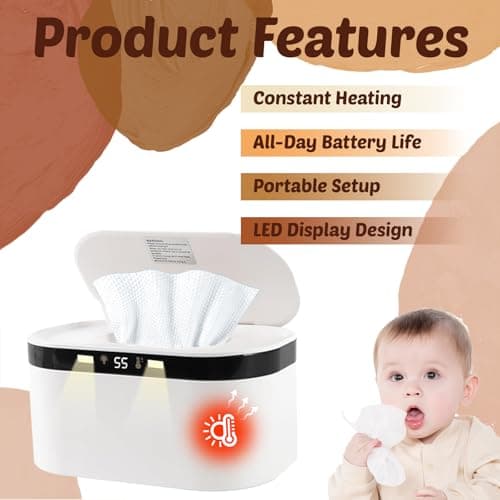 CUCUYG Baby Wipe Warmer, Wet Wipe Warmer 5 Modes of Temperature Heating Control Dual Heat for Baby's Comfort Large Capacity Wipes Dispenser Diaper for Babies & Adult, Wipe Warmer with Night Light — view 5