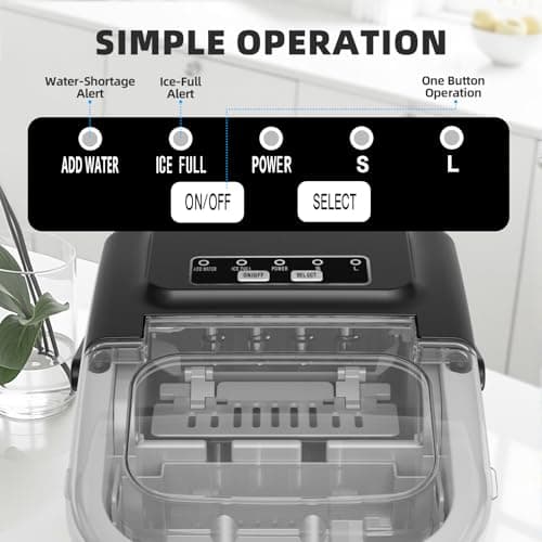 Antarctic Star Ice Maker Countertop, 8 Bullet Ice Cubes in 6 Mins, 26.5 lbs/Day, Self-Cleaning, 2 Sizes, Ultra-Quiet for Home/Kitchen/Camping/RV — view 2