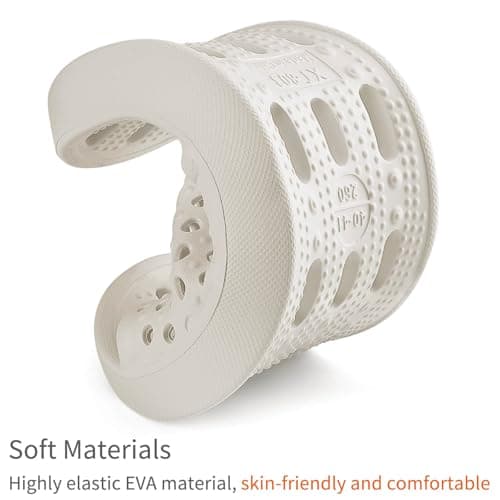 Xomiboe Shower Shoes for Men Women, Non Slip Quick Dry Shower Sandals with Drain Holes, Lightweight EVA Shower Slippers for Gym, College Dorm, Pool, Locker Room White EU37-38 — view 3