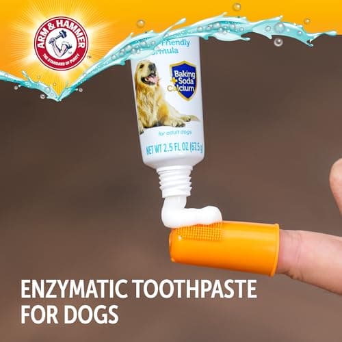 Arm & Hammer Complete Care Dog Dental Kit with Two Flavors: Chicken & Peanut Butter Enzymatic Dog Toothpaste, Toothbrush, & Finger Brush, Baking Soda + Calcium, 2.5oz Each — view 2
