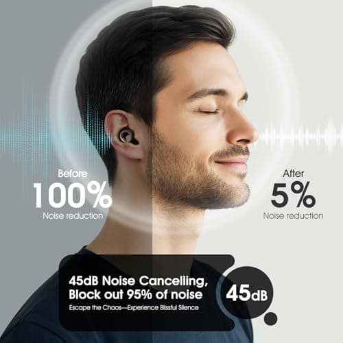 Vosaf Ear Plugs for Sleeping, 45dB Silicone Ear Plugs for Noise Cancelling, Earplugs for Snoring, Concert & Shooting with 8 Eartips, Silicone Hearing Protection for Work, Travel(Graphite)