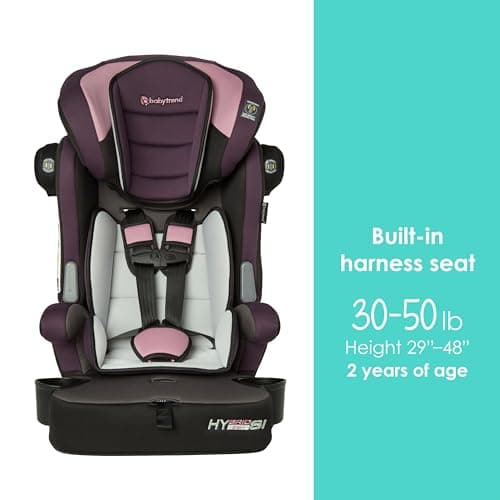 Baby Trend Hybrid SI 3-in-1 Combination Booster Seat, Dash Orchid – Side-Impact Protection, 3-Stage Growth Design, Adjustable Headrest, Cushioned Comfort — view 3